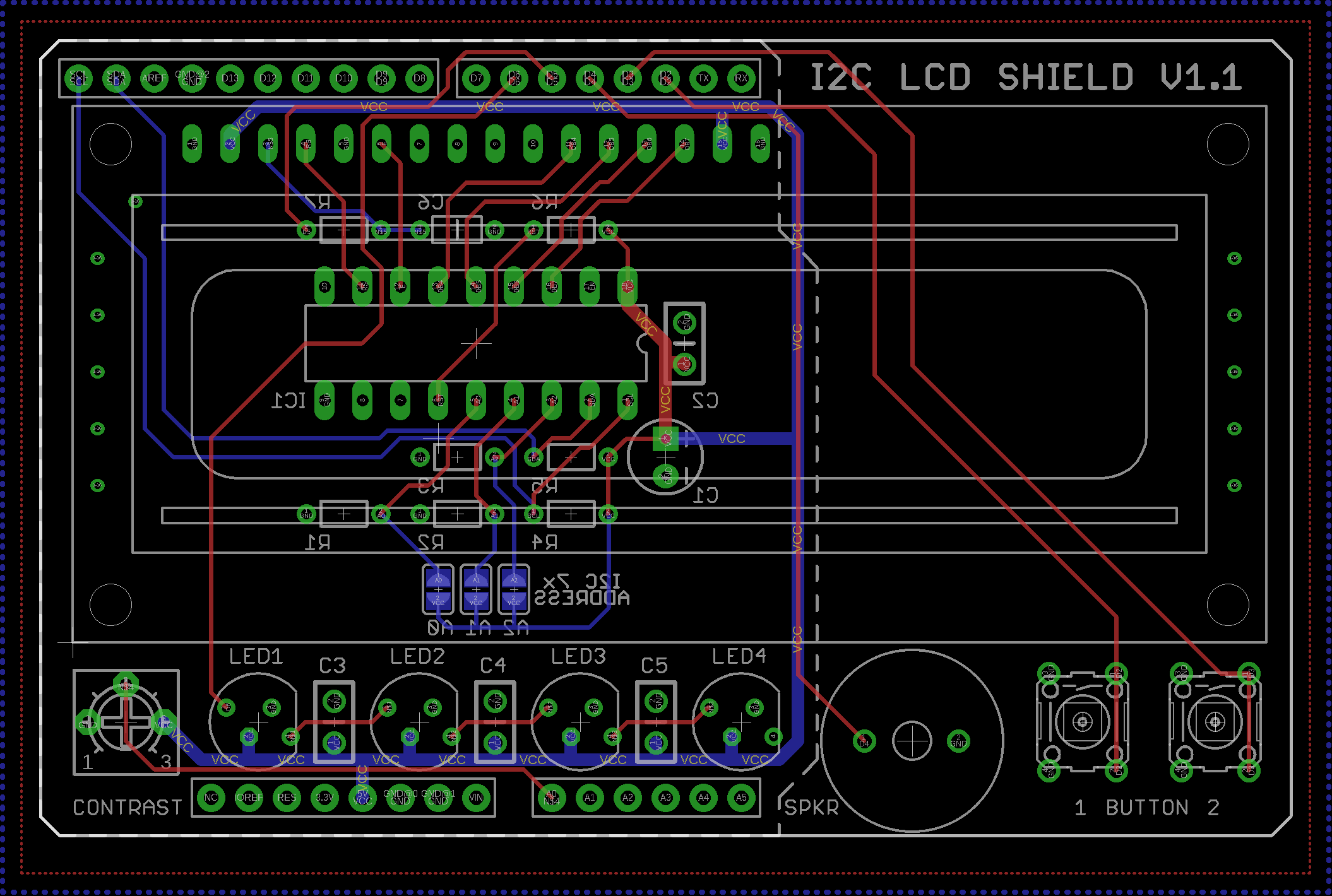 I2C LCD SHIELD BOARD