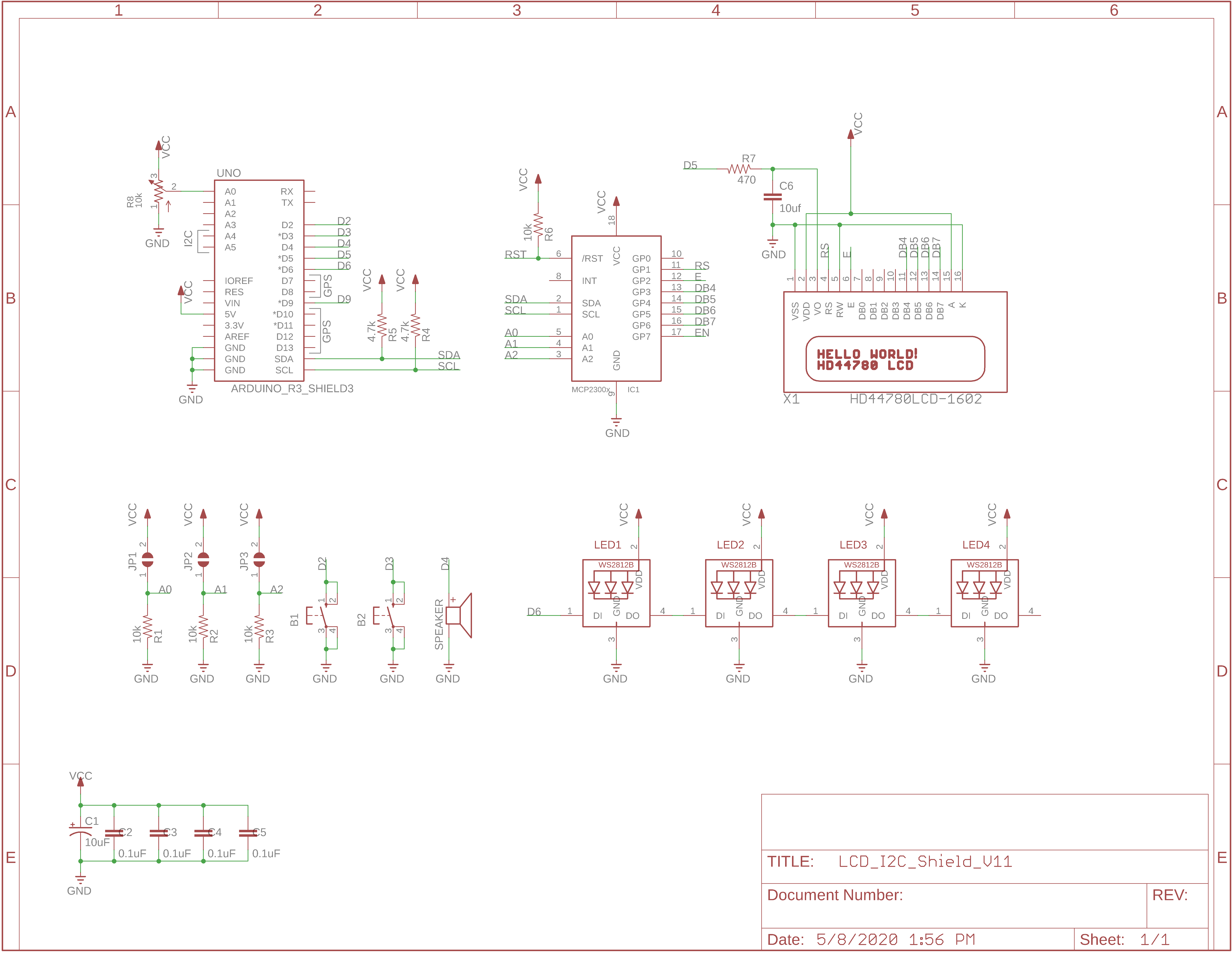 I2C LCD SHIELD SCHEMATIC