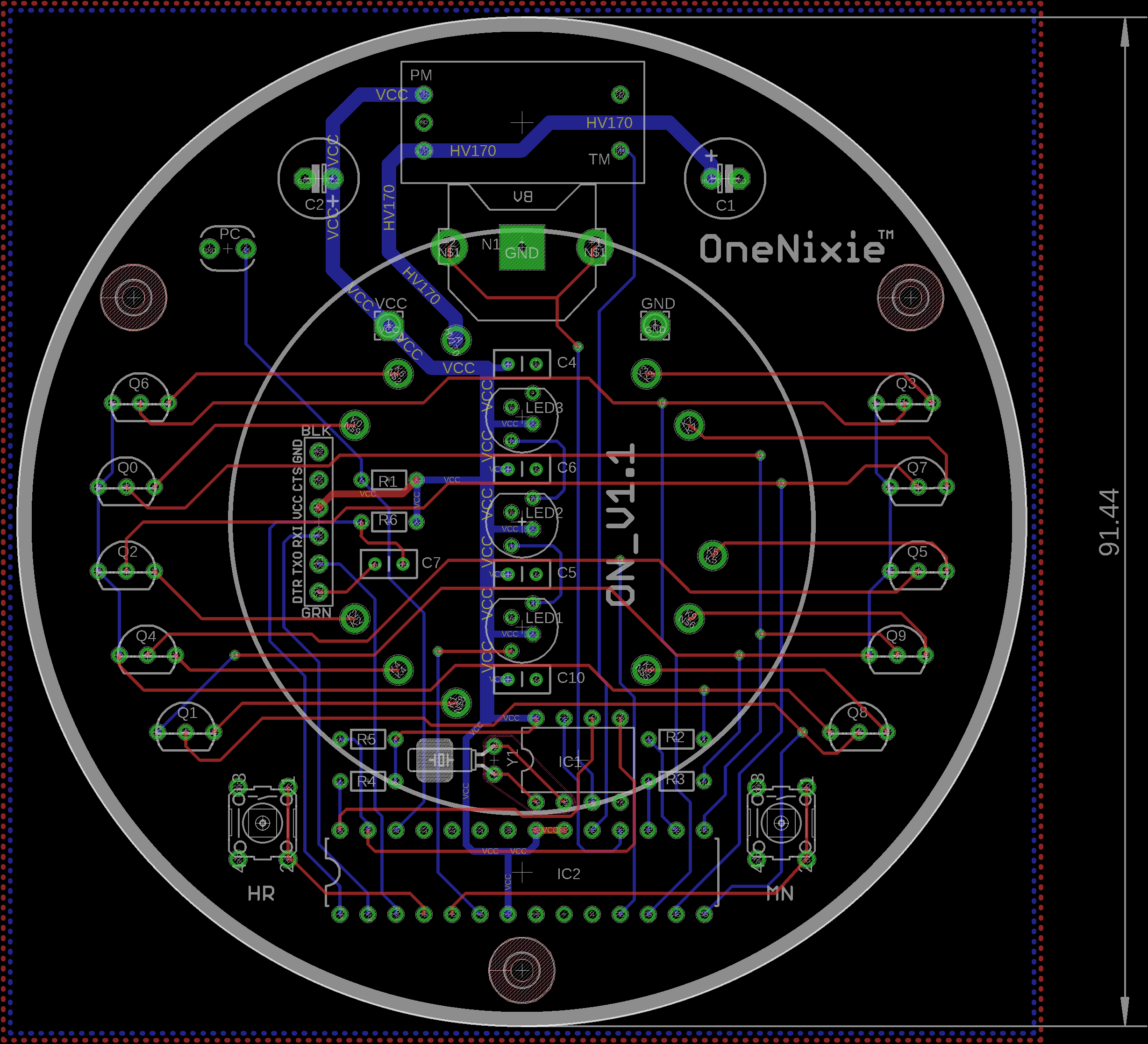 OneNixie Grand Clock Board
